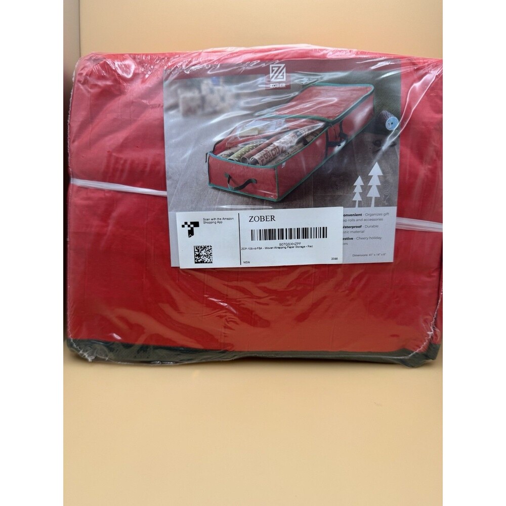 Red Waterproof Gift Wrap Storage Bag - 41 Inches, Organize Holiday Supplies